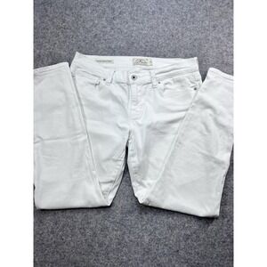 Lucky Brand  Women 4/27 White Denim Jeans Skinny Tapered Cotton Blend Stretch